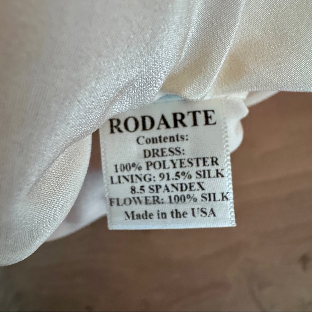 Rodarte translucent nude sequin slip Floral appliqué gown size 4 - Picture 12 of 14